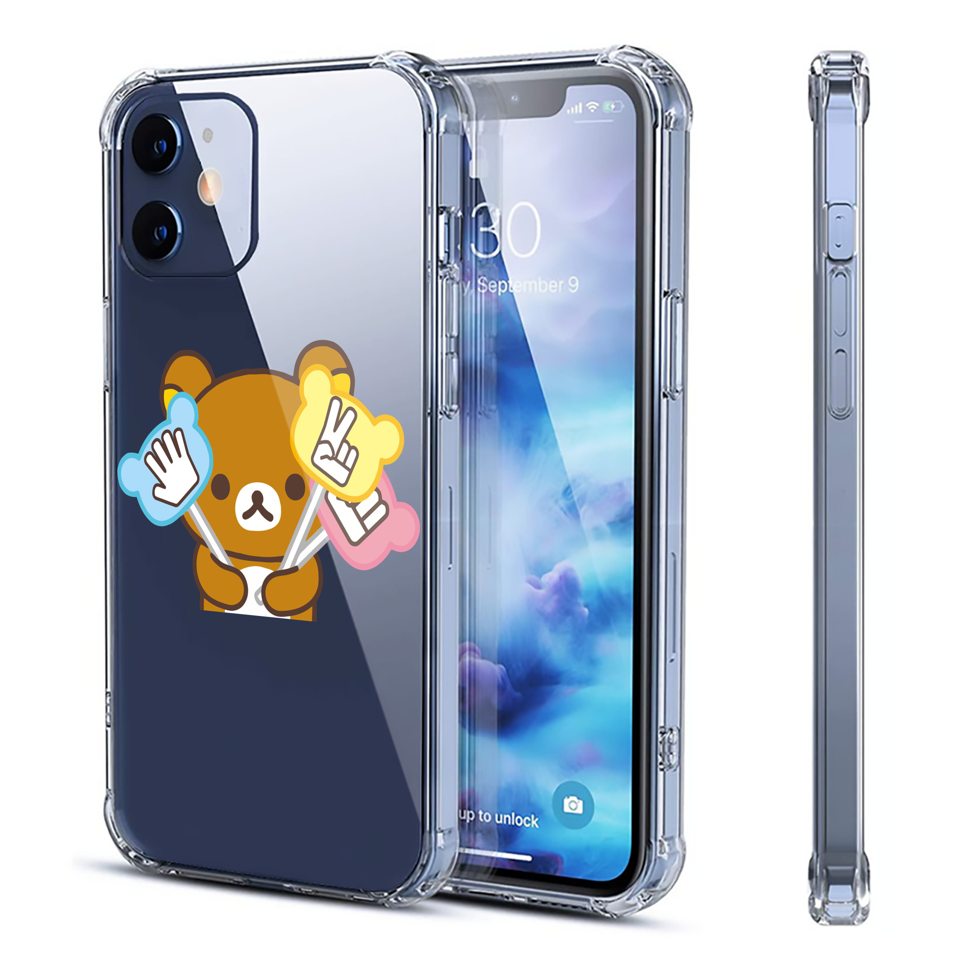 （画像用） リラックマ リラックマ キイロイトリ Rilakkuma Korilakkuma Kiiroitori 【iPhone 12シリーズ対応】透明スマホケース（クリアソフトケース）